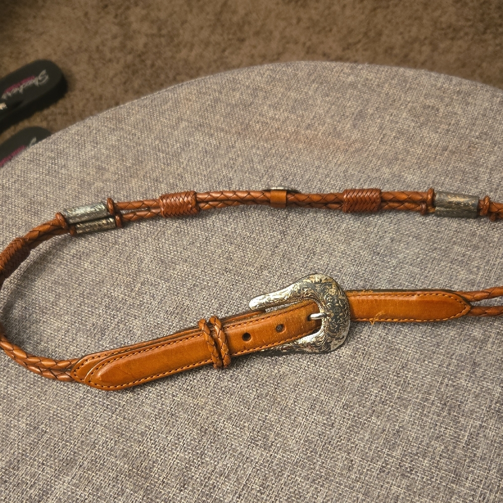 Elegant Tan Braided Women's Belt